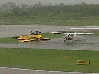 High winds flip aircraft