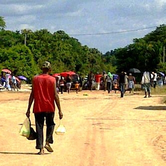 Ituni-Kwakwani residents block deplorable road