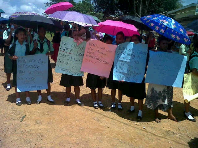 Port Kaituma Secondary protests teacher shortage, poor sanitation
