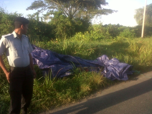 Tarpaulin-wrapped body dumped