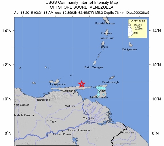 Tremor in Guyana linked to earthquake in Venezuela