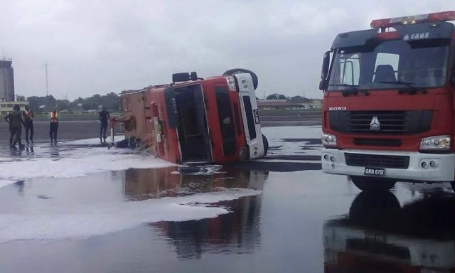 Fire fighters injured in mishap on CJI Airport runway