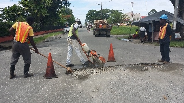Patch-work for water damaged roads to continue throughout rainy period