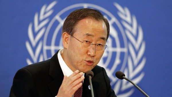 UN Secretary General for  brief stop over