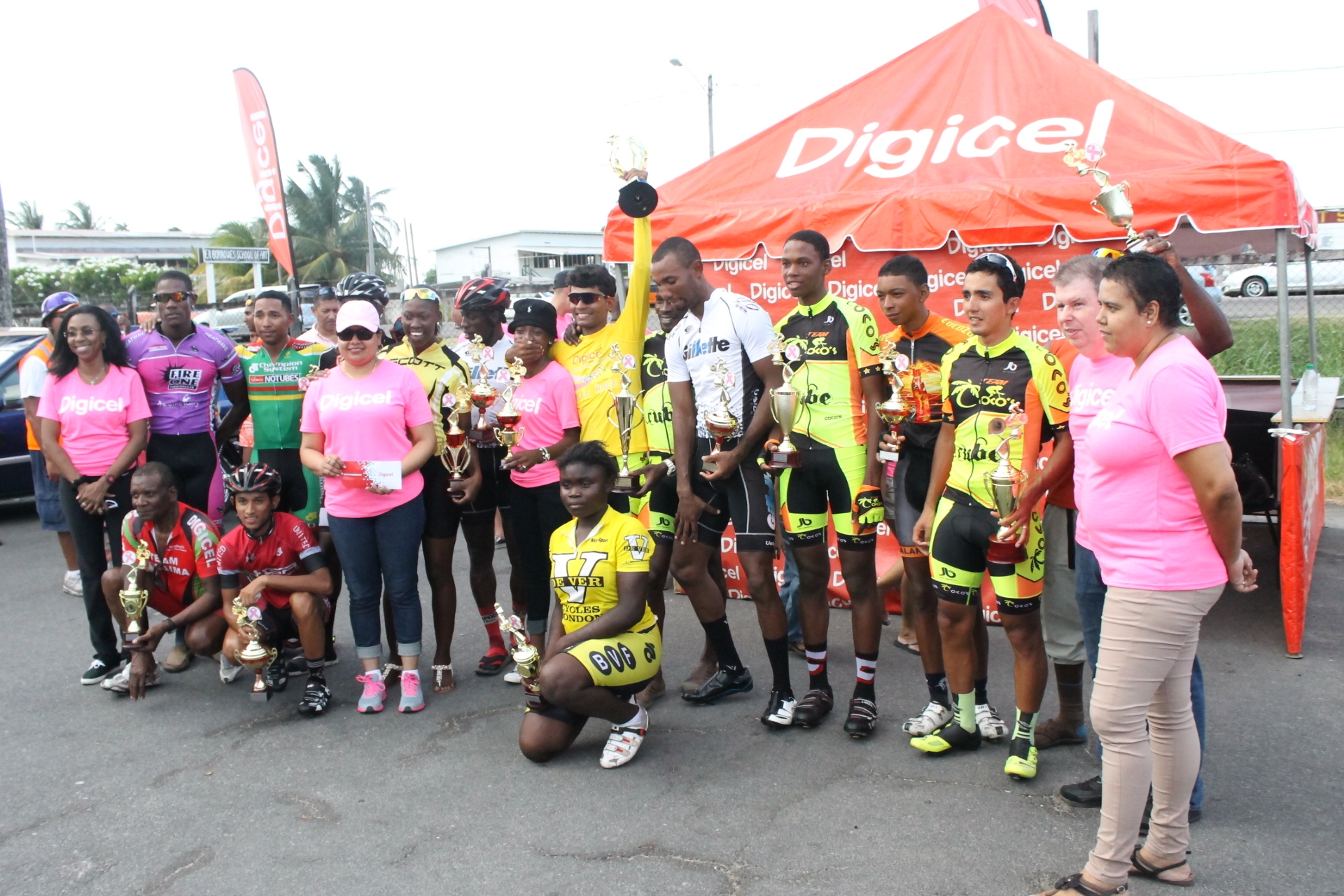Ladies, check your breasts for cancer.. Raynauth Jeffrey wins Digicel’s Cancer Awareness Cycle Race