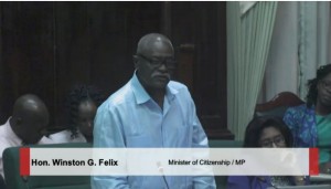 Minister of Citizenship, Winston Felix. He is also a former Commissioner of Police.