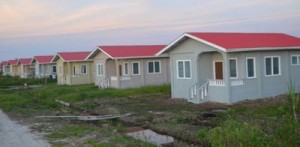 A section of turnkey homes on the East Bank of Demerara