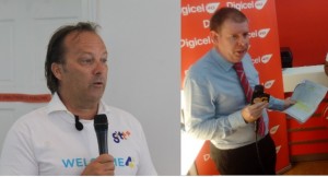 GTT"s Chief Commercial Officer, Gert Post and CEO of Digicel (Guyana), Kevin Kelly.