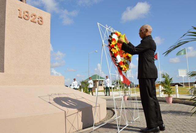 Granger promises 1823 Demerara Revolt memorial at Parade Ground; critics justify recognising current monument