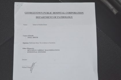 Lethem stillbirth deaths…post mortem results released