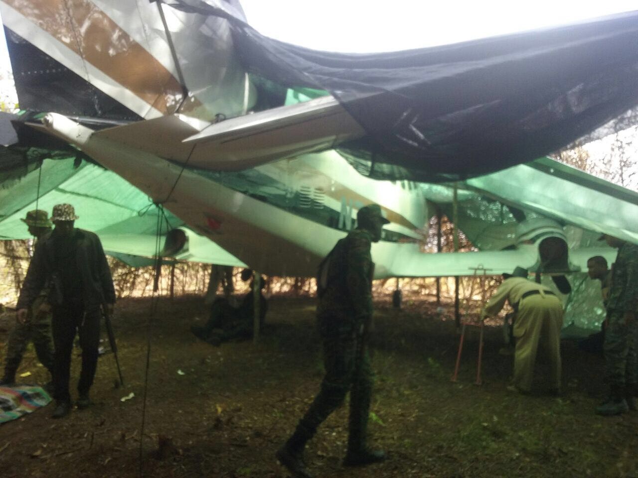 Illegal plane frequented area; communication equipment aboard being analysed