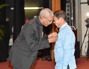 Mr. Stanley Ming, Businessman, was bestowed with the Golden Arrow of Achievement for his contributions in the area of Business and Infrastructural Development to Guyana.  
