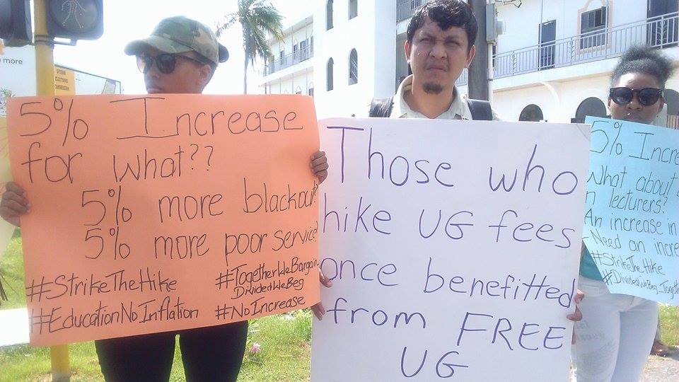 University students protest tuition fee hike; administration mum