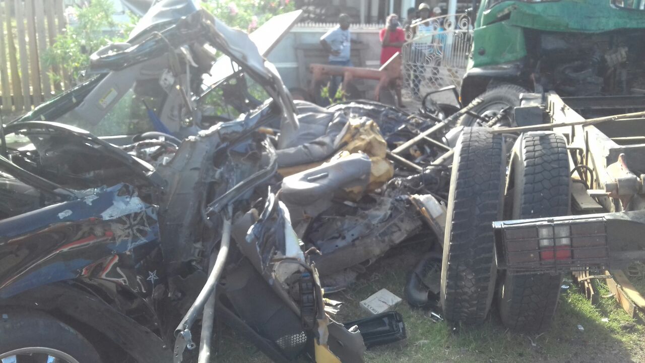 Five dead in truck-car collision on Corentyne Public Road