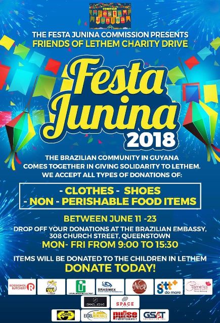 ‘FESTA JUNINA’ to feature donation drive for Lethem children