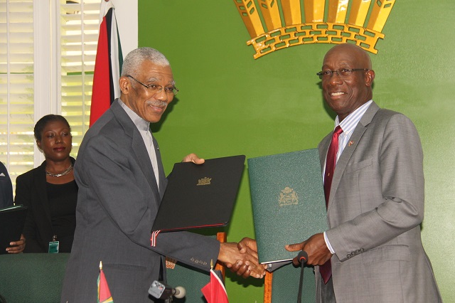 No takeover, no sellout to Trinidad- Pres. Granger, T&T PM Rowley on energy cooperation MoU