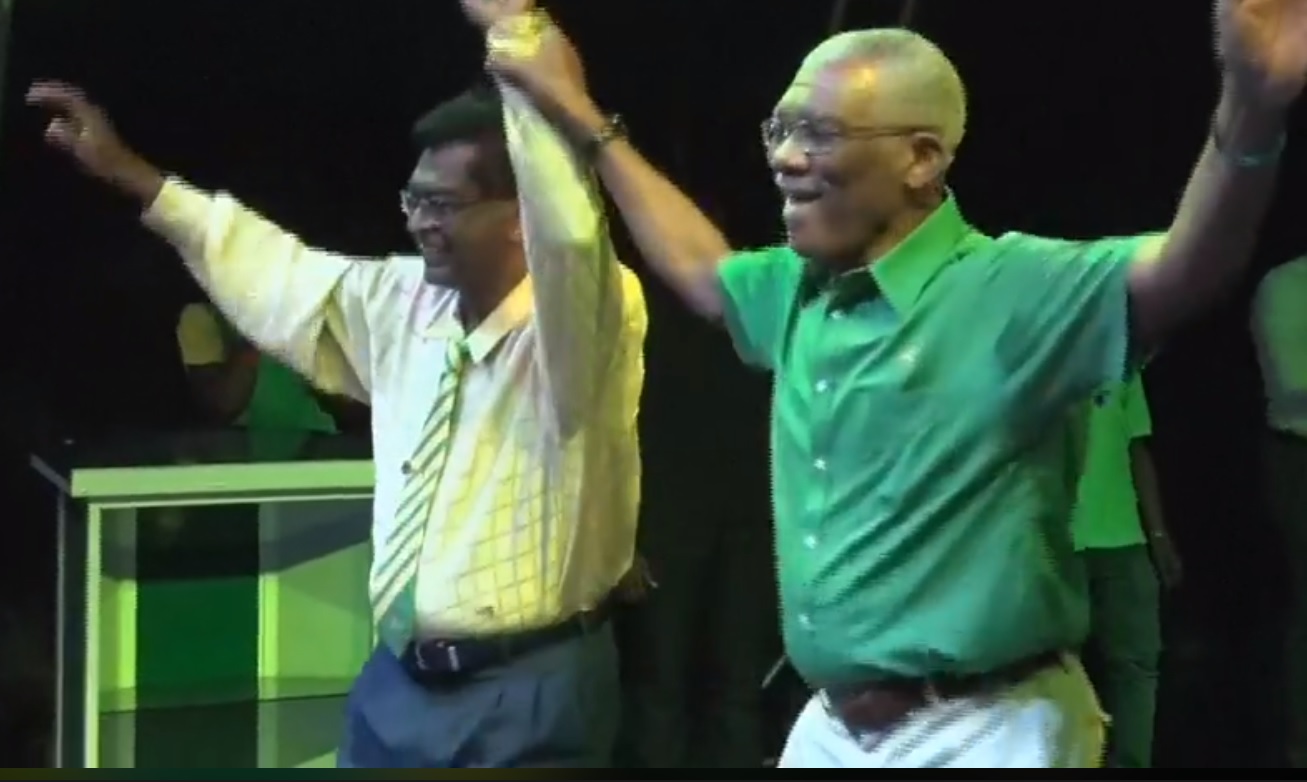 Granger publicly declares Ramjattan prime ministerial running mate