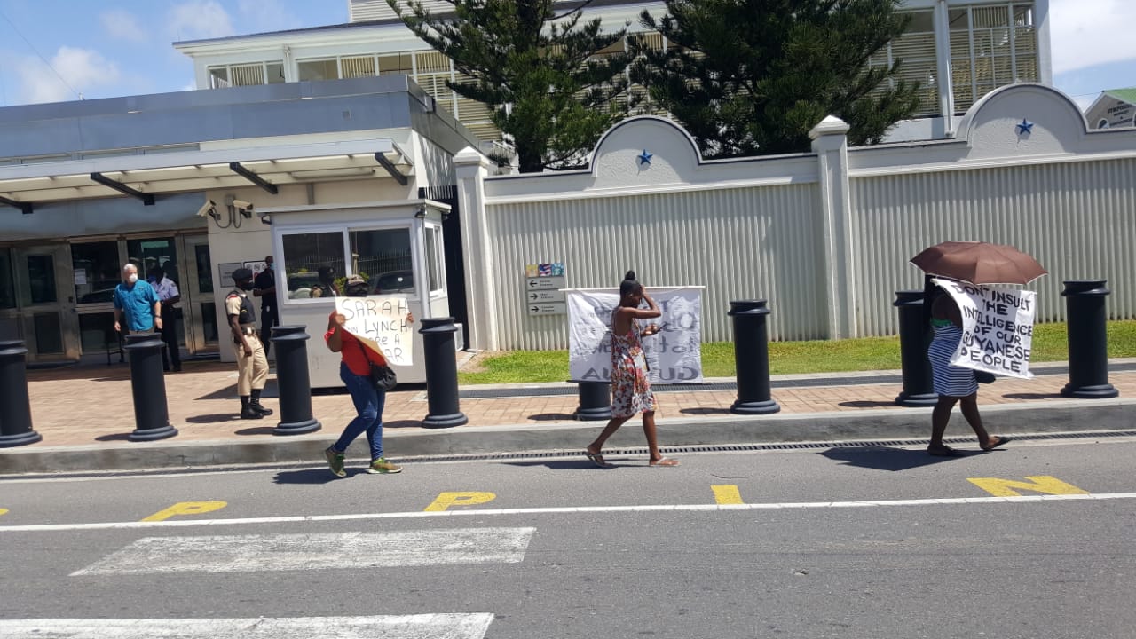 APNU+AFC supporters picket US Embassy, Court of Appeal, GECOM, Private Sector chief’s business