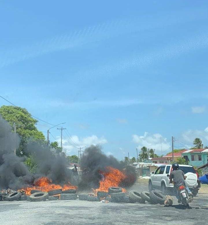Fiery protest erupts again at Number 5 village West Coast Berbice
