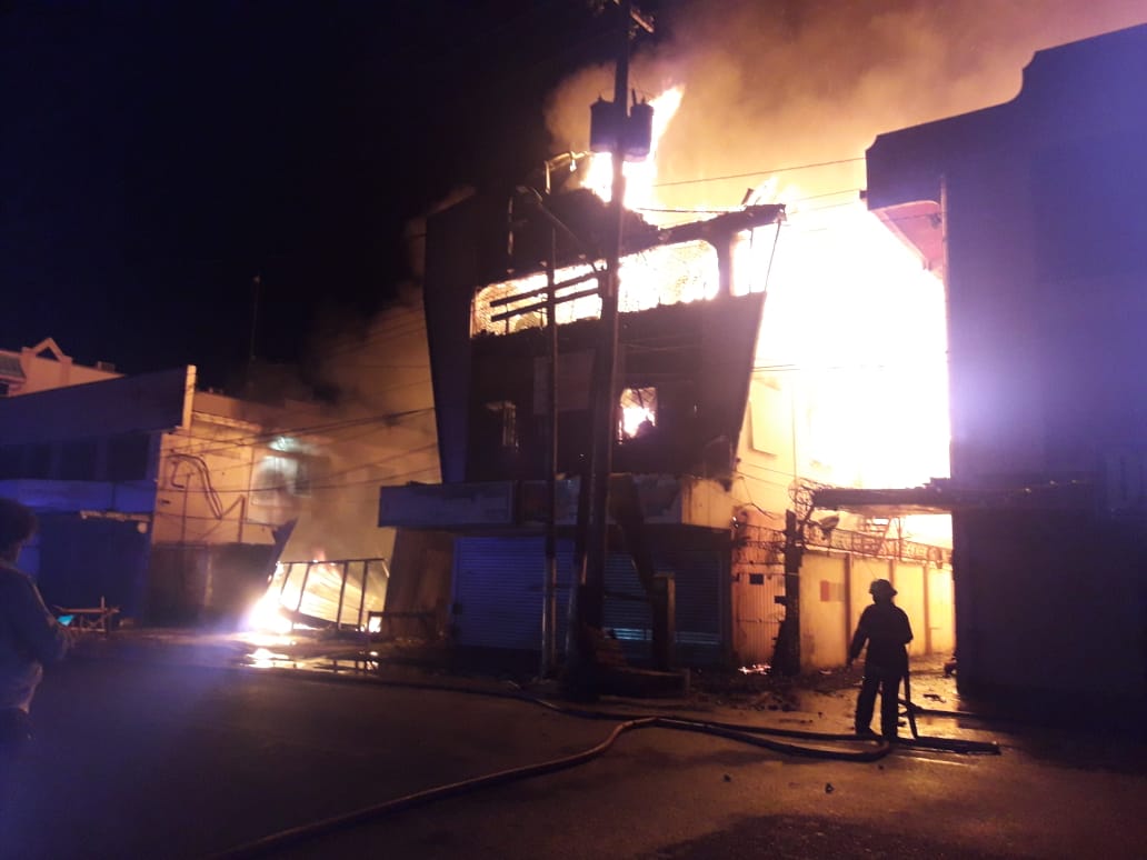 Fire destroys stores, damage another in Guyana’s capital