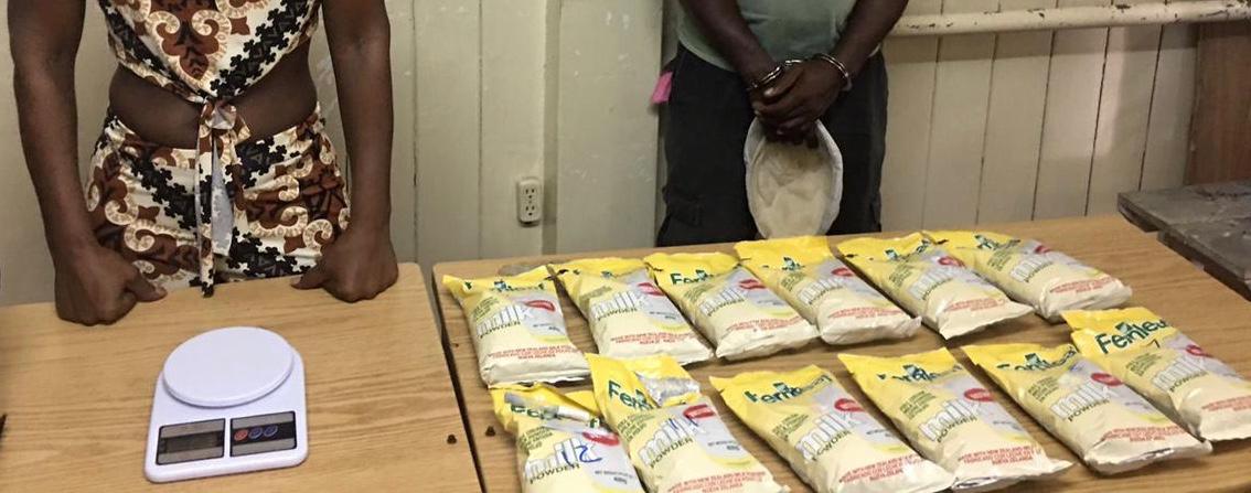 Barbados-bound Canje woman held allegedly with cocaine-in-powdered milk
