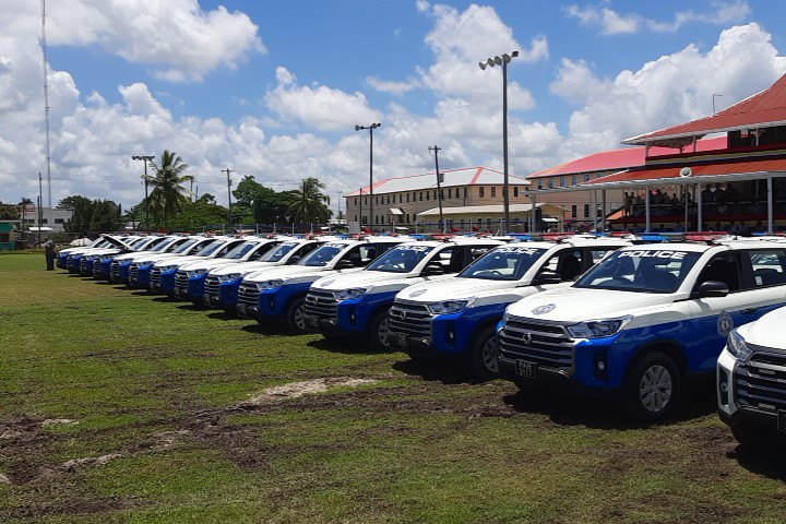 President scolds police force over “misuse”, “reckless” driving of vehicles; 50 new pickups handed over