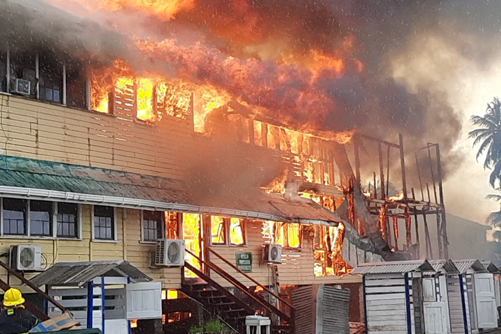 Building housing DPP Chambers, Office of Professional Responsibility on fire