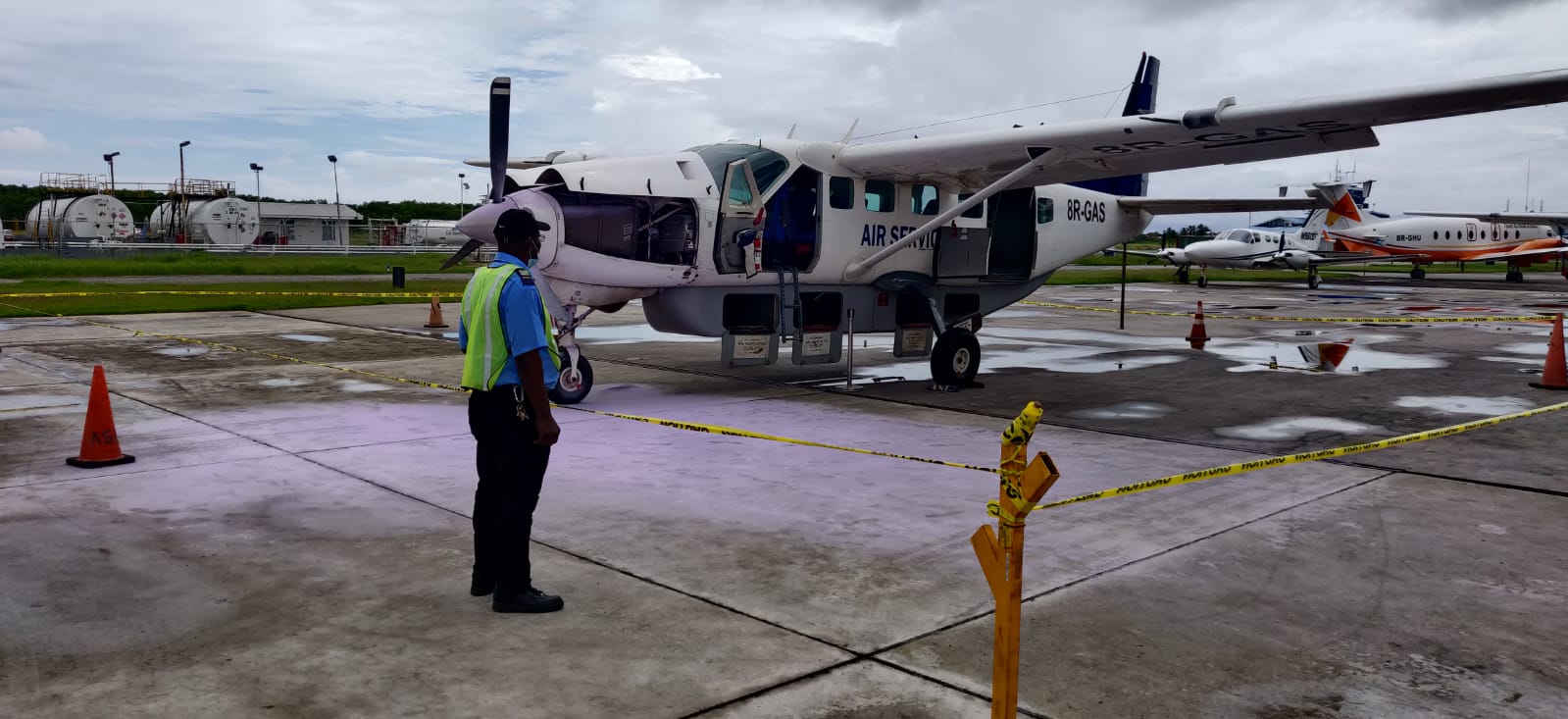 Air Services Limited’s plane engine burns on landing, no one injured