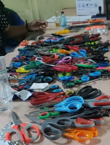 Dozens of scissors seized but no marijuana mentioned