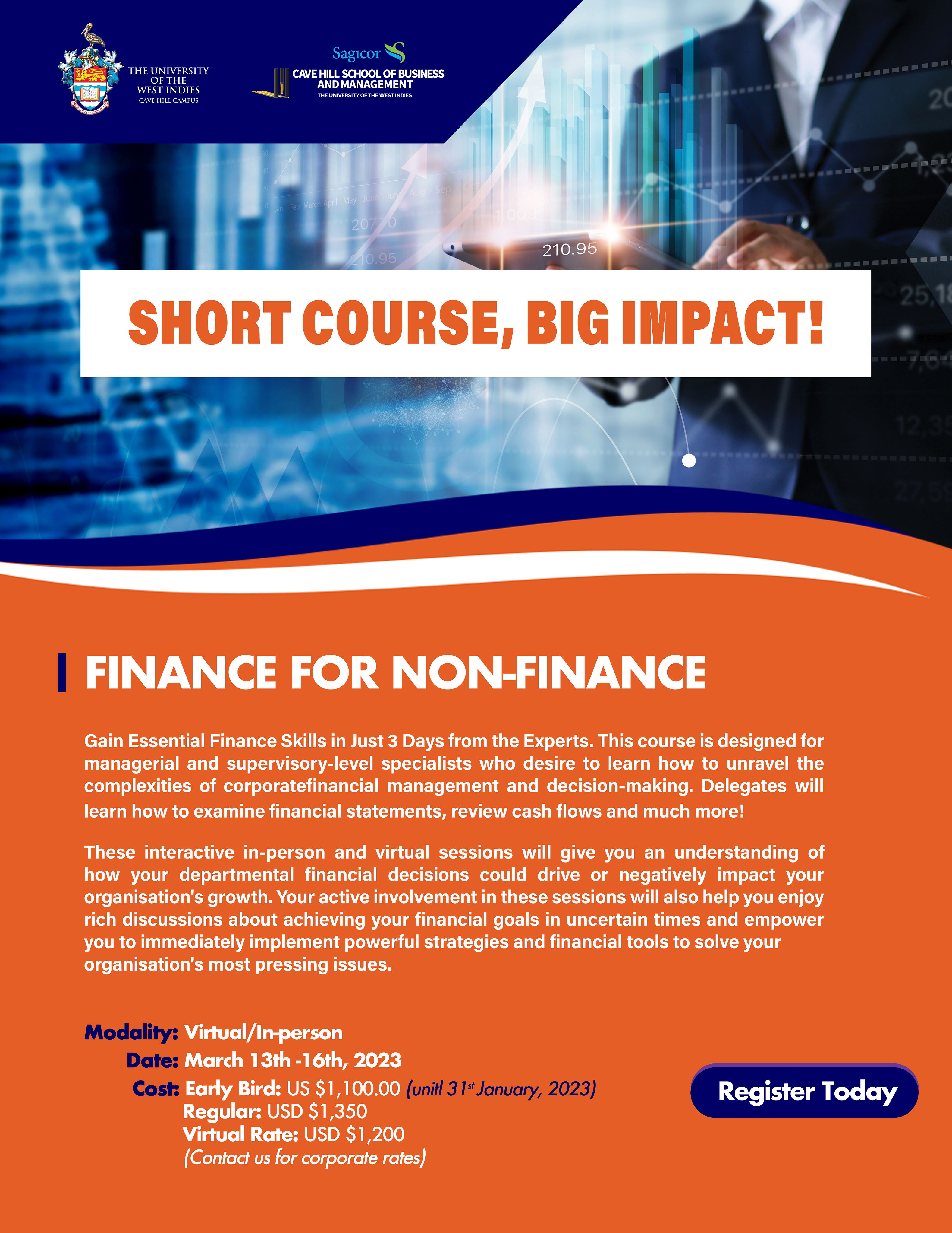 Study Finance for Non-Finance Managers at UWI’s SAGICOR Cave Hill School of Business & Management