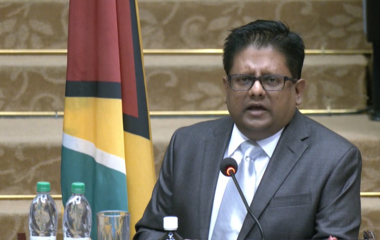 Finance Minister Dr Ashni Singh delivering the 2023 National Budget.