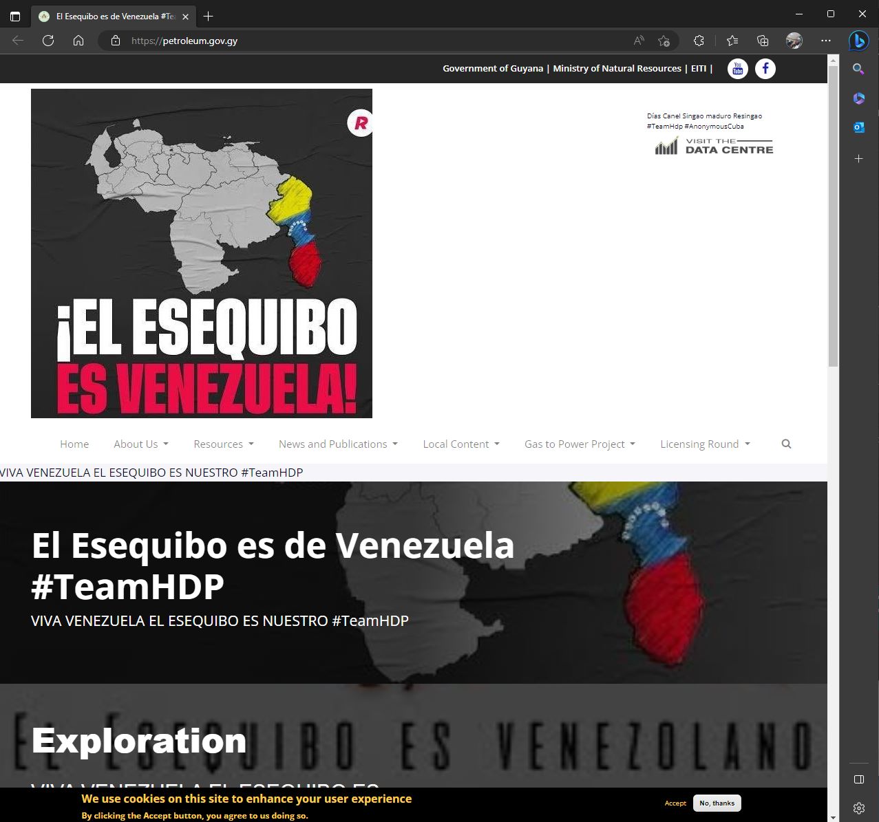 Guyana govt’s petroleum website hacked apparently by Venezuelans