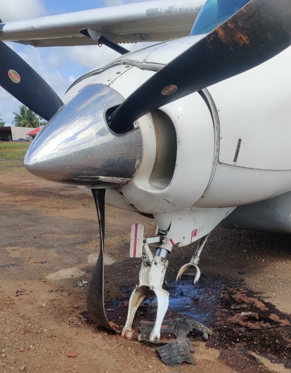 ASL plane’s nose gear breaks off on interior airstrip