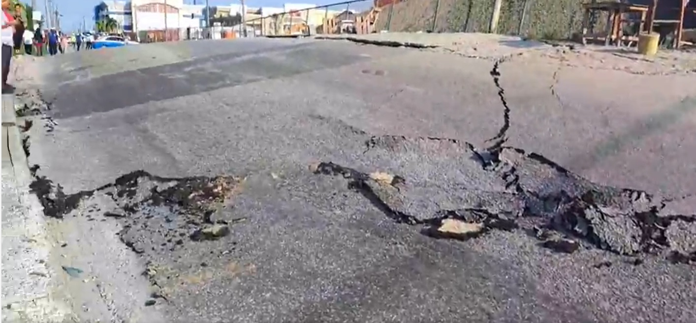 Red Road, Providence closed to facilitate repair to huge bulge