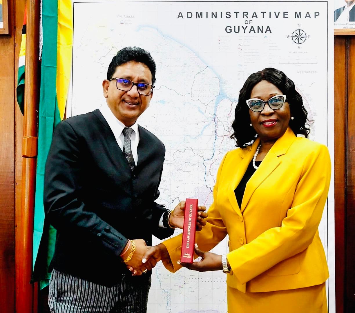 Attorney General updates Guyana-born Belize Chief Justice during courtesy call