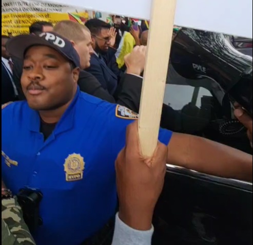 New York-based Guyanese protest against President Ali