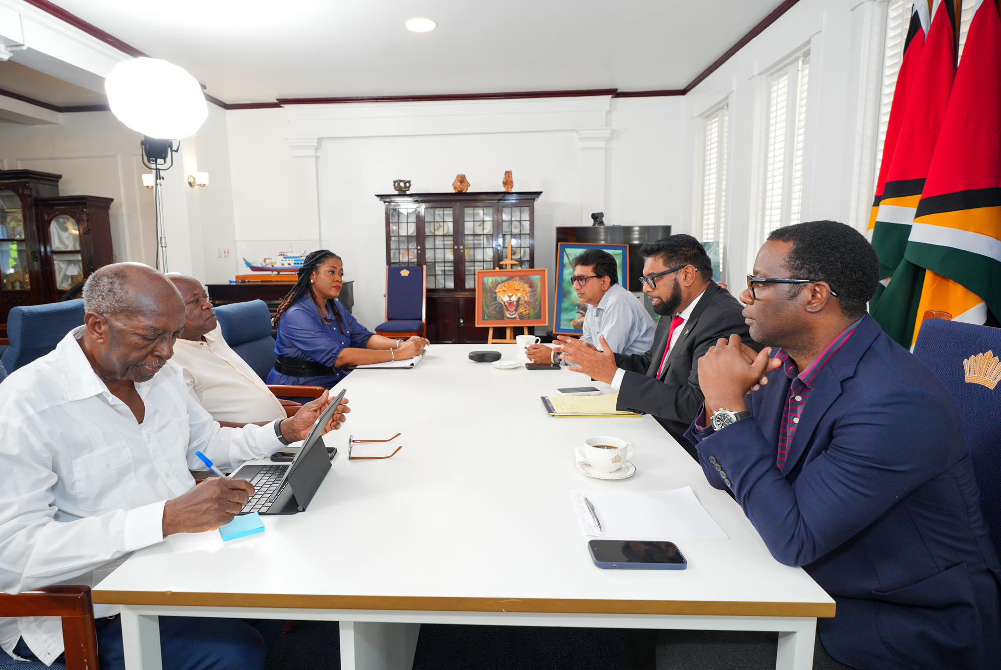 As Venezuelan military vessel leaves Guyana, CARICOM says cease provocation, Norton, Ali meet