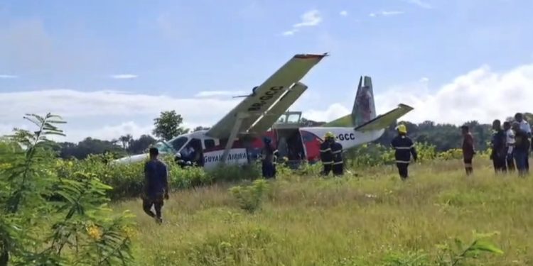 Trans Guyana Airways plane runs off interior airstrip